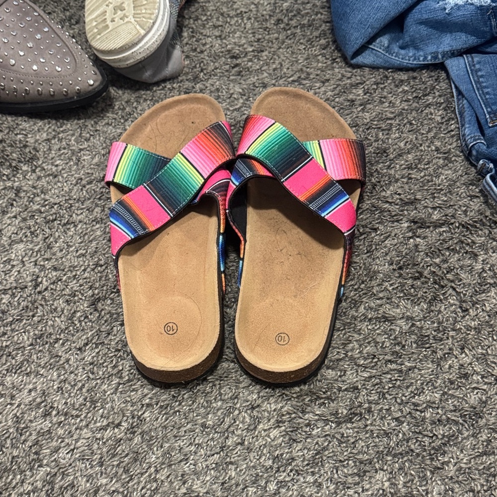 Colorful Striped Women's Sandals
